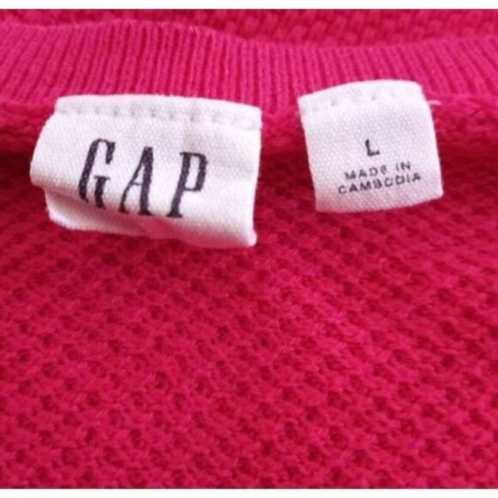GAP HOT PINK V-NECK PULLOVER SZ.L EUC. - Picture 6 of 6